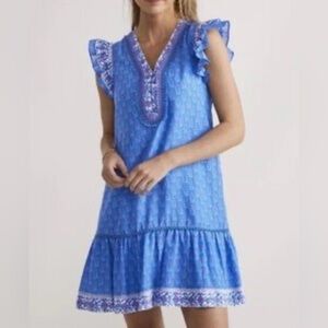 Vineyard Vines Blue Ruffle Mini Dress